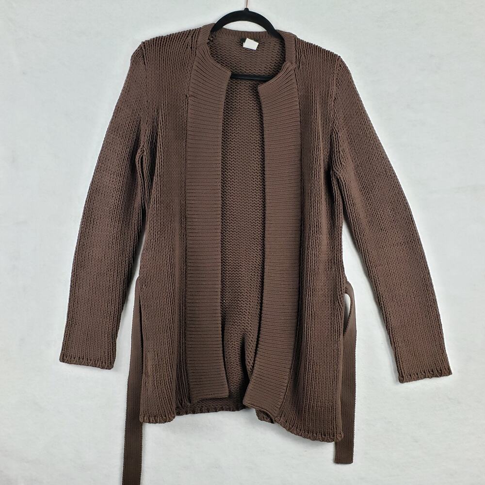 J. Crew Women's M Belted Knit Cardigan Sweater Brown Contemporary Dark Academia